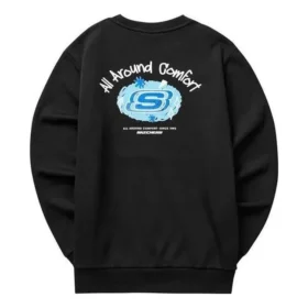 Logo Grafikli Crew Kazak “Siyah Mavi Beyaz”