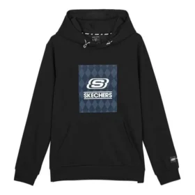 Logo Grafikli Kapüşonlu Sweatshirt “Siyah Mavi”