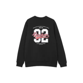Numaralı Baskılı Crew Sweatshirt “Gri Siyah Beyaz”