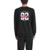 Numaralı Baskılı Crew Sweatshirt “Gri Siyah Beyaz”