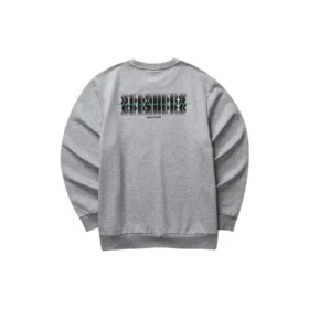Renkli Casual Serisi Grafikli Crew Sweatshirt “Gri Siyah”