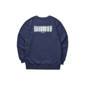 Renkli Günlük Serisi Grafikli Crew Sweatshirt “Navy White”