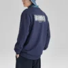 Renkli Günlük Serisi Grafikli Crew Sweatshirt “Navy White”