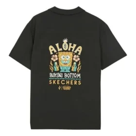Skechers x SpongeBob SquarePants Sırt Desenli Tişört “Siyah Sarı”