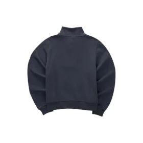 Spor Günlük Bol Örgü Crew Sweatshirt “Siyah”
