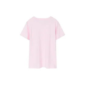 Spor Yuvarlak Yaka Günlük Kısa Kollu Pembe