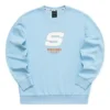 Sport Letter Crew Sweater “Mavi Beyaz”