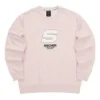 Sport Letter Crew Sweater “Pembe Beyaz”