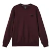 Tek Renk Bol Kesim Örgü Sweatshirt “Bordo Siyah”