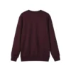 Tek Renk Bol Kesim Örgü Sweatshirt “Bordo Siyah”