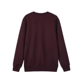 Tek Renk Bol Kesim Örgü Sweatshirt “Bordo Siyah”