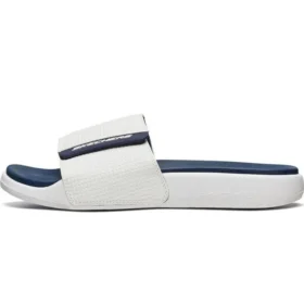 Velcro Açık Hava Düz Topuklu Spor Terlikler Beyaz Mavi