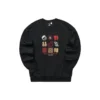 Yeni Yıl Serisi Grafik Örgü Crew Sweatshirt “Siyah Kırmızı Sarı”
